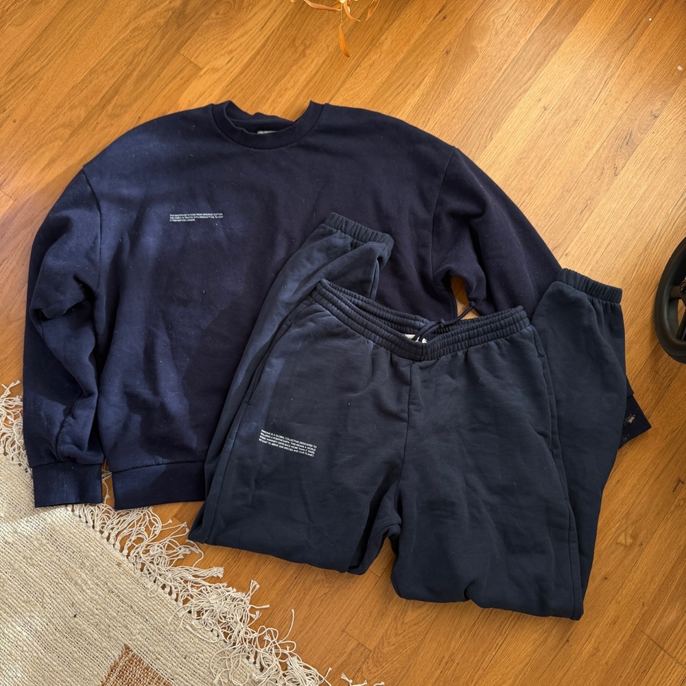 Pangaia Signature Crewneck & Track Pants - navy